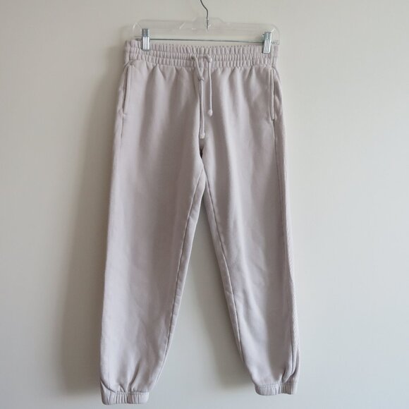 ARITZIA TNA Cozy AF Sweatfleece Boyfriend Sweatpant Heather Cloud White Size S - Picture 3 of 16